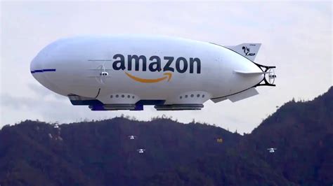 giant amazon mothership deploying delivery drones