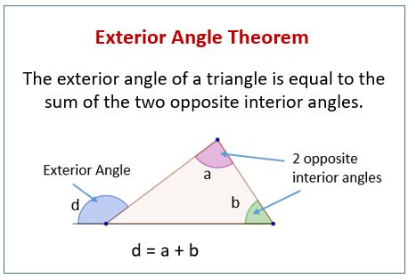 exterior angle theorem video lessons examples step  step solutions