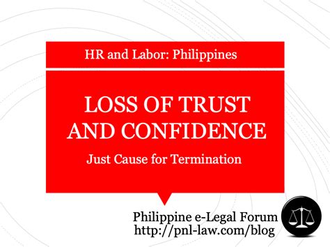 loss  trust  confidence    employment termination