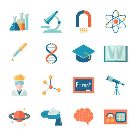 science  research icon flat  vector art  vecteezy