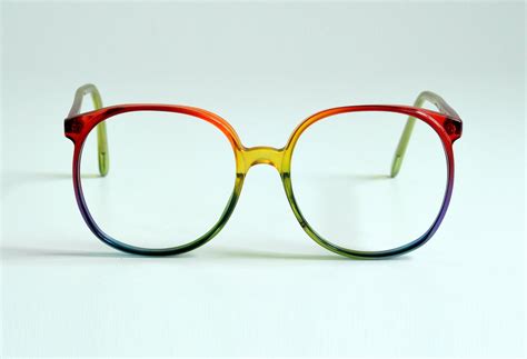 80s oversized rainbow glasses round plastic eyeglasses frames