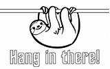 Hang Sloth Encouraging sketch template