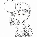 Birthday Boy Coloring Balloon Dude Popular Outline Cake Pages Buddy sketch template