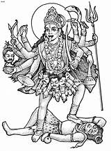 Mahakali Chakra Colouring Hindu Hinduism sketch template