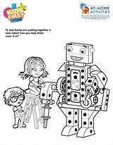 Robot Coloring Building Kids First Activity sketch template