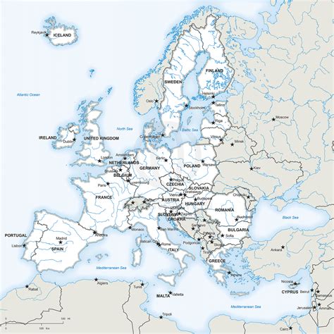 vector map  europan union pre brexit  stop map