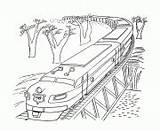 Coloring Pages Train Bridge Passing 2fa5 Printable Info sketch template
