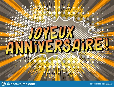 Joyeux Anniversaire Happy Birthday In French Stock Vector