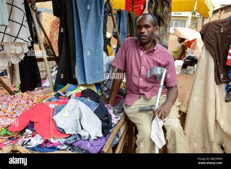 rwanda butare booth   hand clothes    dollar price tag   village
