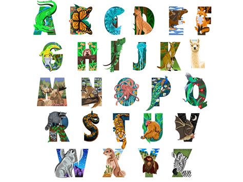 illustrated alphabet animals  german p diaz  dribbble