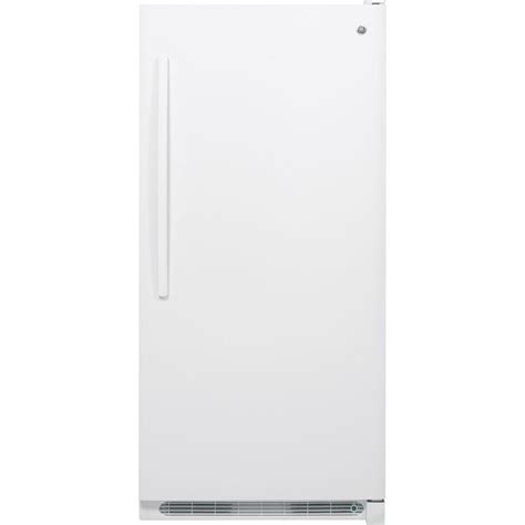 Ge 20 9 Cu Ft Manual Defrost Upright Freezer In White Fum21dhrww