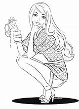 Barbie Coloring Pages Cartoon Book Colouring Girls Sheets Fashion Adult sketch template