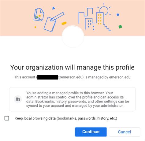 google chrome  organization  manage  profile prompt emerson   desk