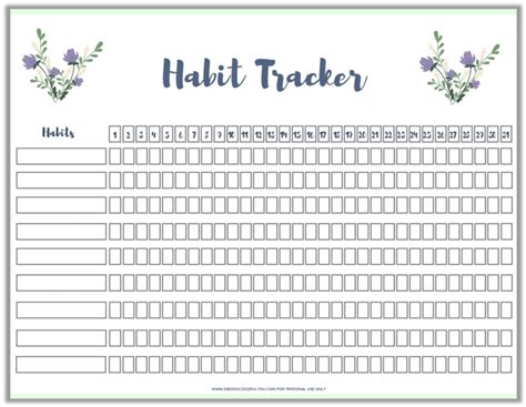 colorful printable habit trackers   tracker