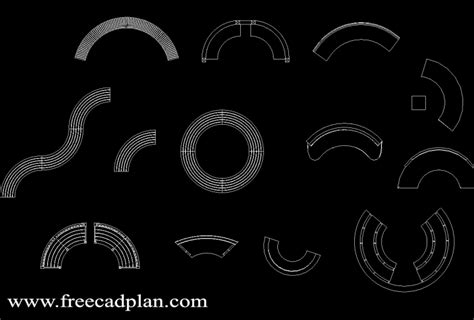 curved bench cad block archives  cad plan