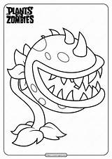 Zombies Chomper Printable Zombie Plant Citron Coloringoo Drawing Books sketch template