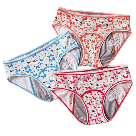 buy 3 pack teens cotton menstrual protective underwear girls leak proof