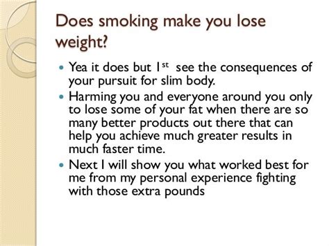 Does Smoking Make You Lose Weight