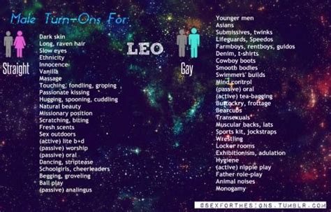 leo male turn ons heterosexual and homosexual don t be