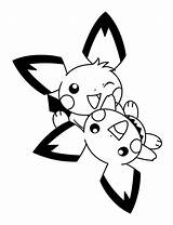 Pichu Coloring Playing Together sketch template