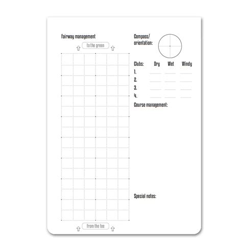 blank printable golf yardage book template printable templates