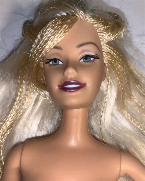 Mattel Barbie 2000s Nude Doll Long Blonde Dreads Belly Button 572 9
