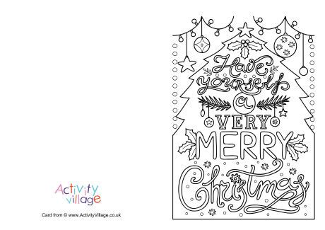 merry christmas colouring card