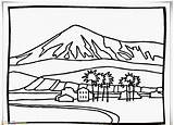 Sketsa Pemandangan Gunung Nusantara Semeru Harian Berwarna Marimewarnai Rumput Tergokil Pohon Bagus sketch template