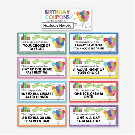 Printable Birthday Love Coupon Templates Hadley Designs