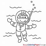 Coloring Pages Diver Printable Work Sheet Title sketch template