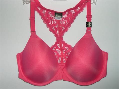 paramour abbie bright pink front closure molded cup racerback bra 36dd