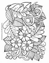 Coloring Fall Pages Autumn Printable Leaves Adult Adults Flowers Print Acorns Flower Mandala Colouring Sheets Color Pdf Printables Halloween Leaf sketch template