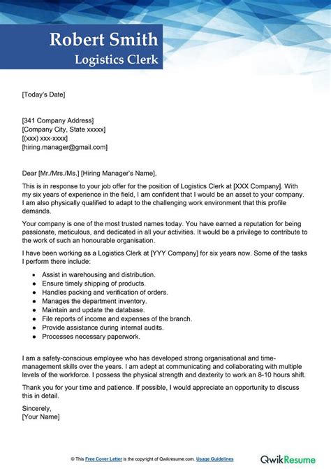cargo agent cover letter examples qwikresume