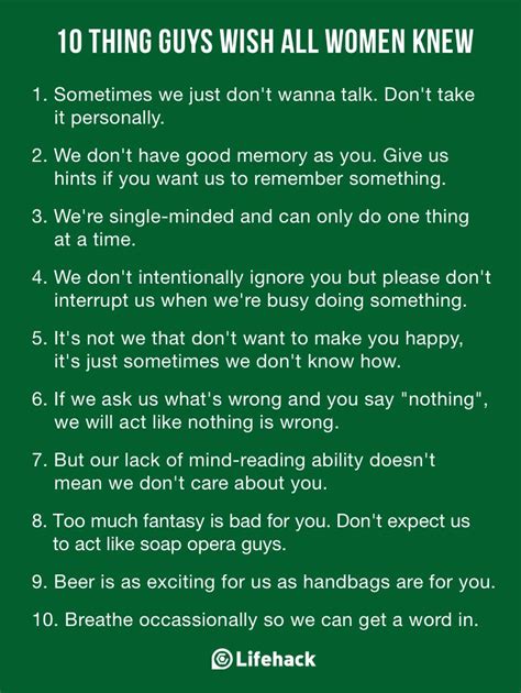 10 Things Guys Wish All Women Knew Haha Girls And Relationships
