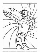 Futurama Bender Rainbowprintables sketch template