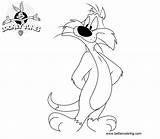 Sylvester Looney Tunes sketch template