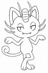Alolan Pokemon Meowth Alola Coloring Coloriage Forms Color sketch template