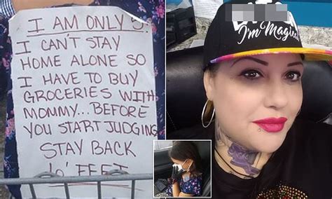 mom puts sign on daughter s back to explain grocery store outing amid