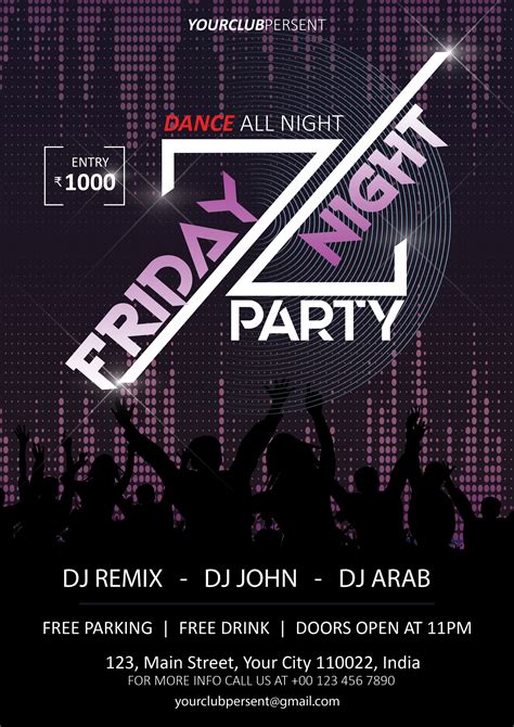 friday night party psd flyer template freedownloadpsdcom