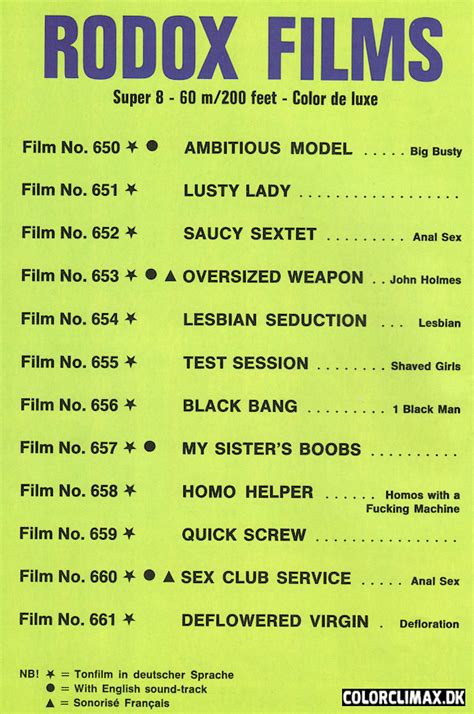 colorclimax dk rodox film index 1980