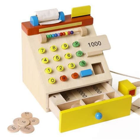 bebe jouets simulation caisse enregistreuse caisse enregistreuse en bois jouets educatifs pour