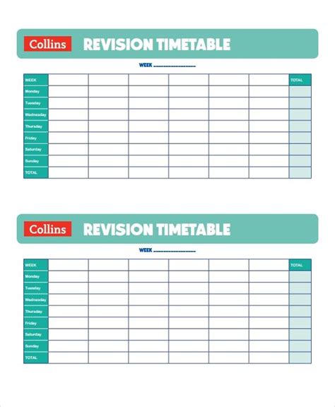 amp pinterest  action revision timetable template revision planner