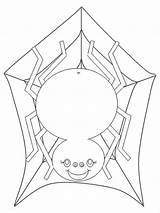 Spider Coloring Cute Web sketch template