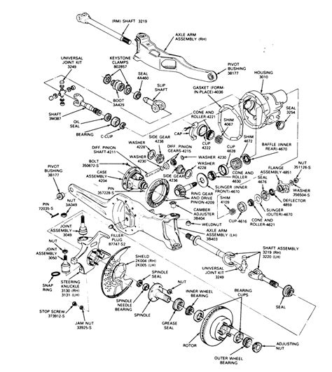 dana  front axle diagram dana  front differential  axle parts  ford bronco