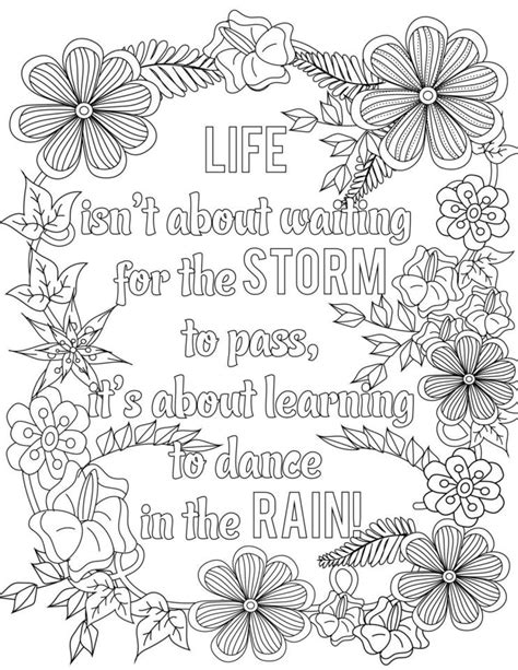 quote coloring pages  dance   rain