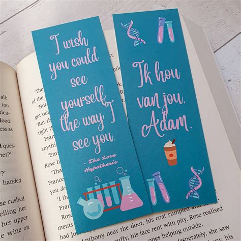 love hypothesis inspired bookmark reading gift dr adam etsy uk