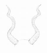Horns Draw Drawing Step Twisted sketch template