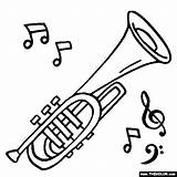 Instruments Musical Coloring Pages Cornet Color Drawings Instrument Music Ausmalbilder Instrumente Drawing Jazz Library Clipart Printable Line Brass Gif Templates sketch template