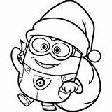 Coloring Minion Pages Minions Vampire Santa Claus Print Christmas Mouse Cartoons Colouring Trolls Rapunzel Printable sketch template