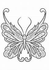 Butterfly Coloring Beautiful Patterns Pages Butterflies Printable Adult Adults Animals Insects sketch template